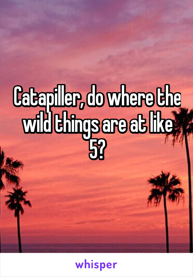 Catapiller, do where the wild things are at like 5?
