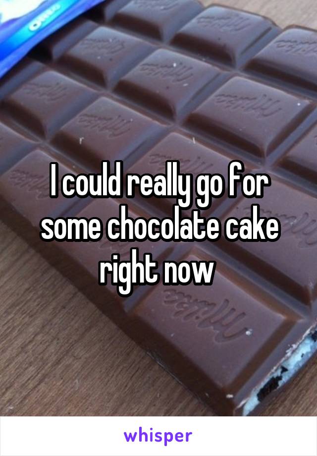 I could really go for some chocolate cake right now 