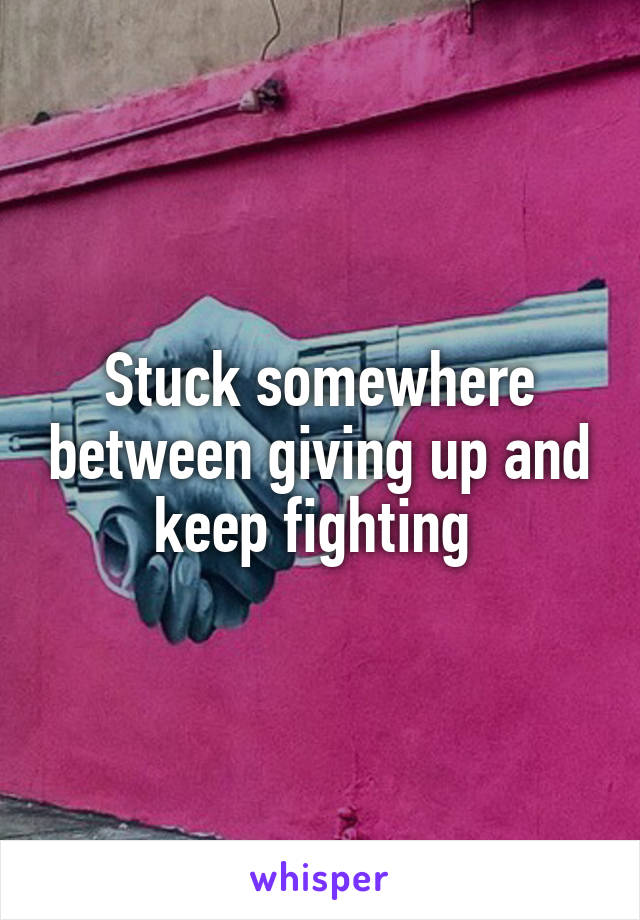 Stuck somewhere between giving up and keep fighting 