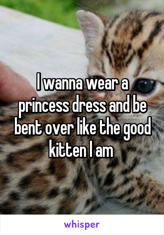I wanna wear a princess dress and be bent over like the good kitten I am 
