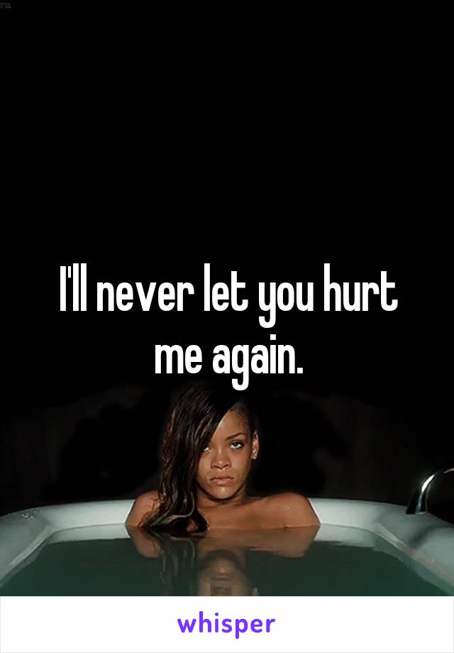I'll never let you hurt me again.