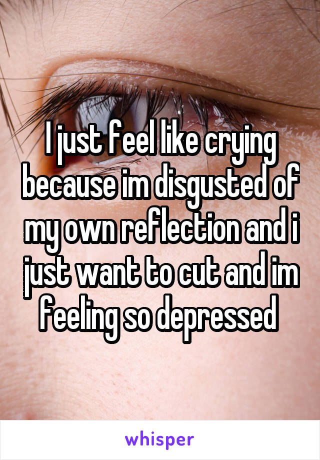 I just feel like crying because im disgusted of my own reflection and i just want to cut and im feeling so depressed 