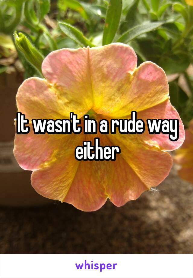 It wasn't in a rude way either