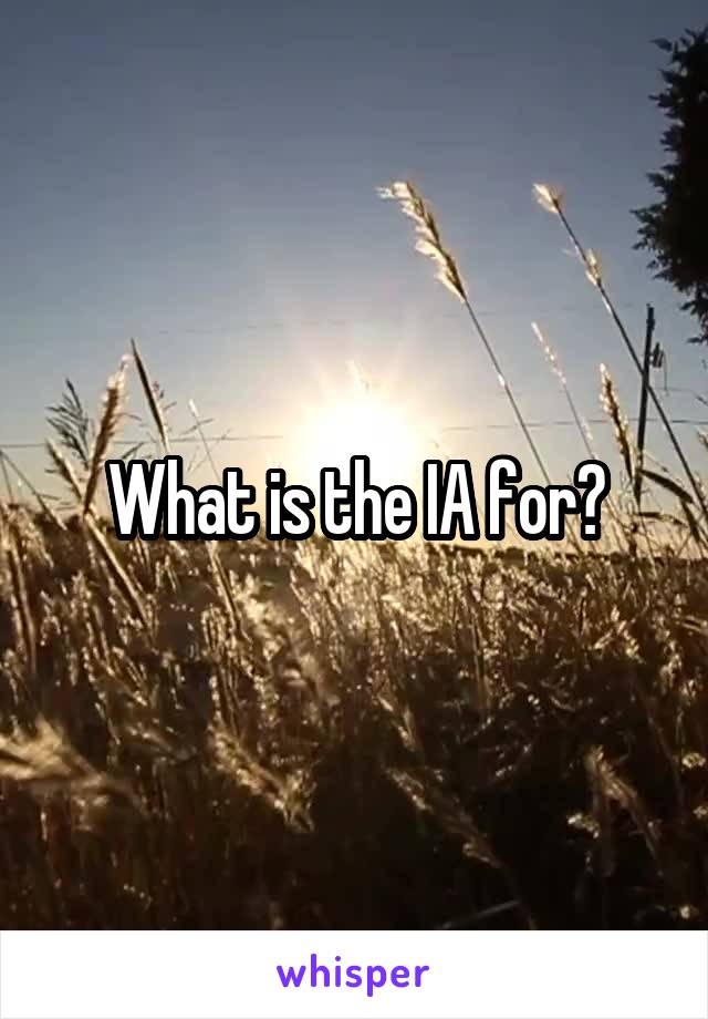 What is the IA for?