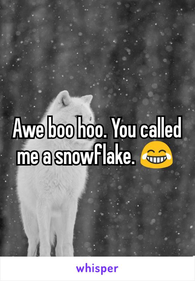 Awe boo hoo. You called me a snowflake. 😂 