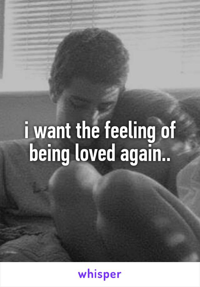 i want the feeling of being loved again..