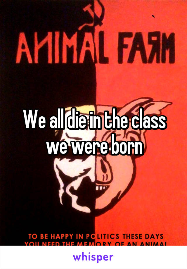 We all die in the class we were born