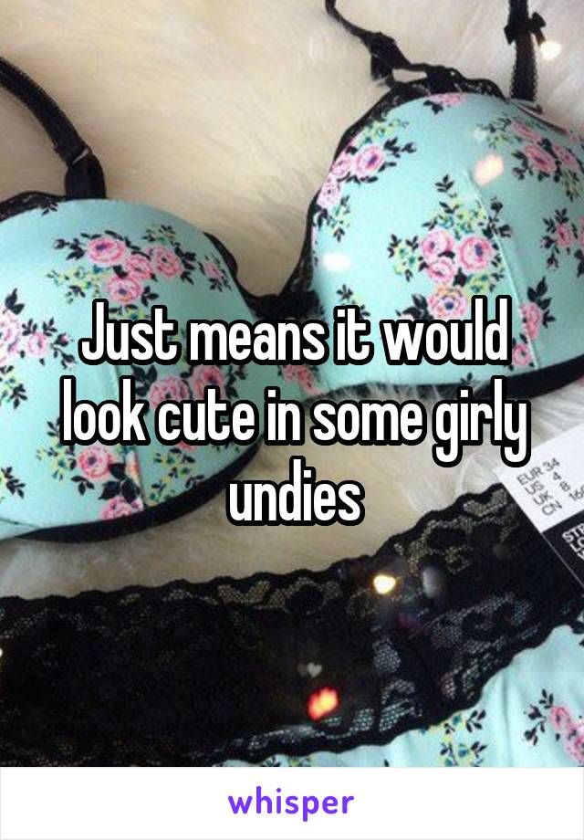 Just means it would look cute in some girly undies