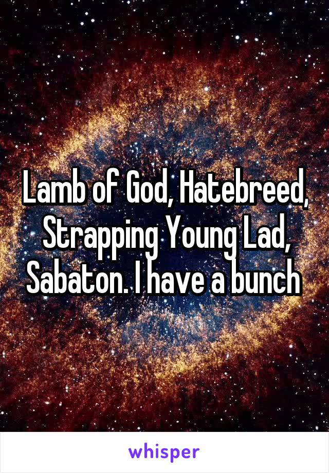 Lamb of God, Hatebreed, Strapping Young Lad, Sabaton. I have a bunch 