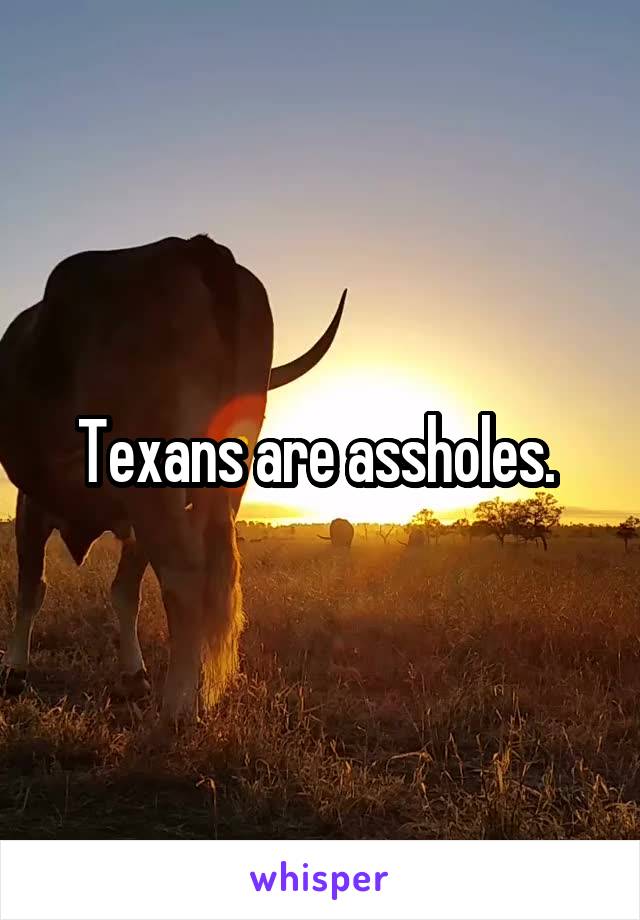 Texans are assholes. 