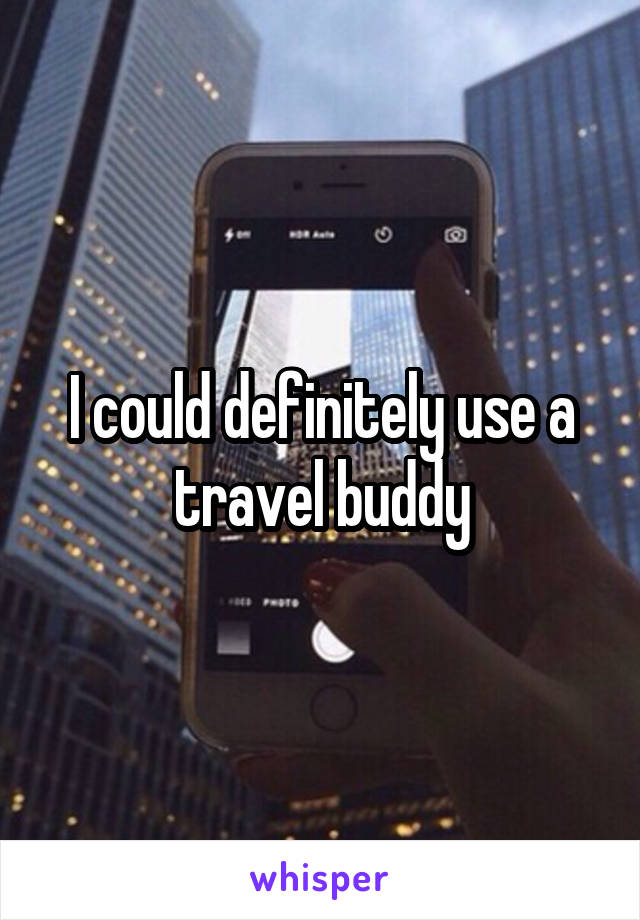 I could definitely use a travel buddy