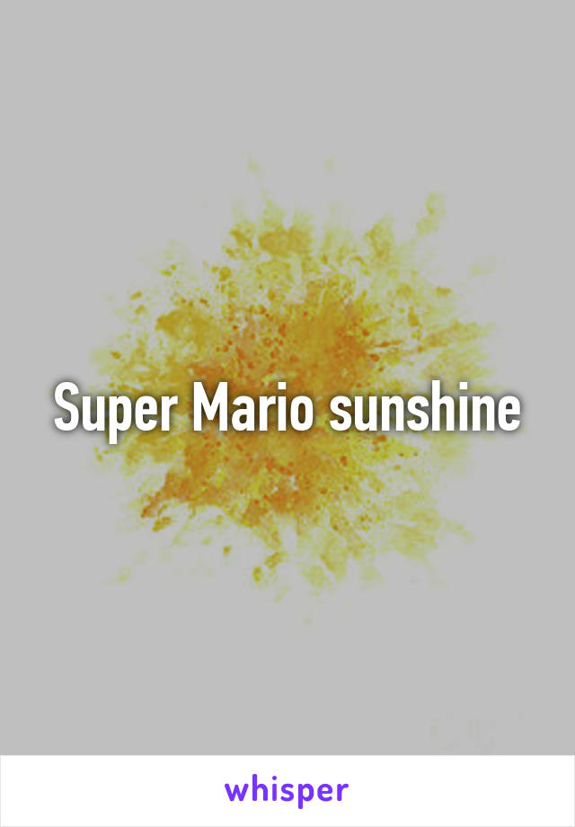 Super Mario sunshine