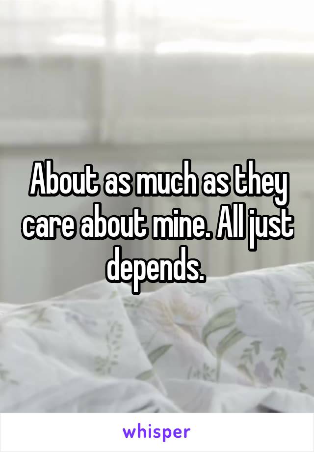 About as much as they care about mine. All just depends. 