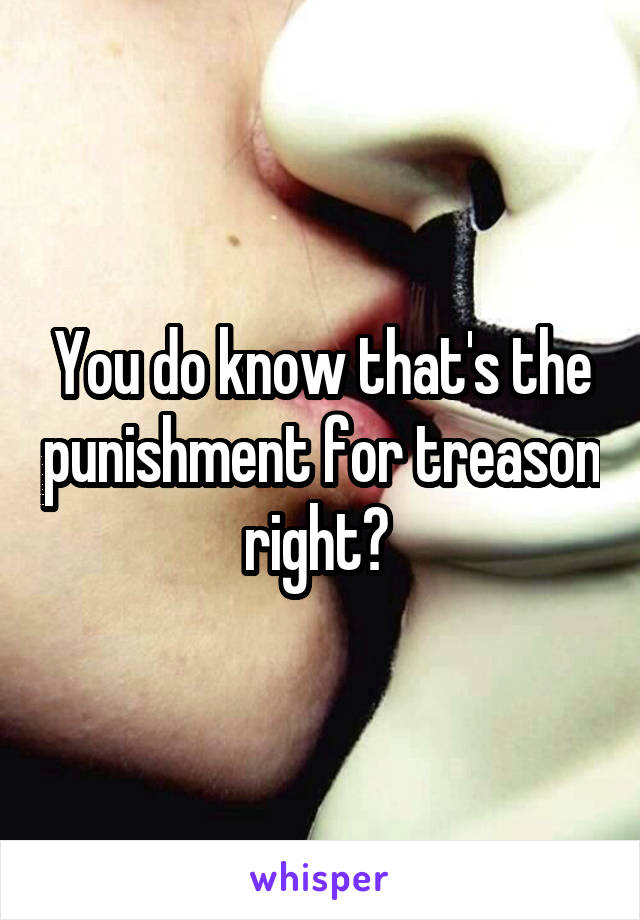 You do know that's the punishment for treason right? 