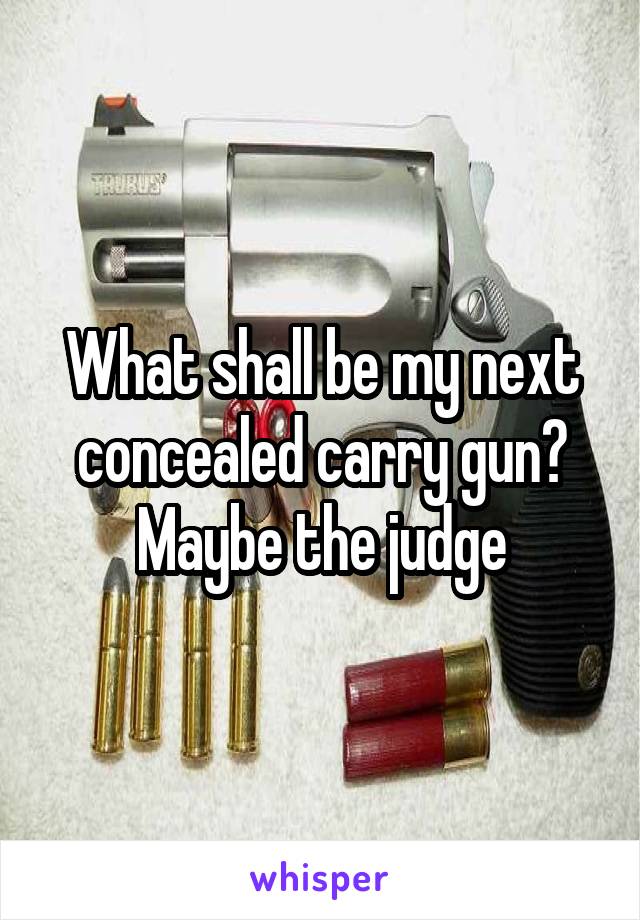 What shall be my next concealed carry gun? Maybe the judge