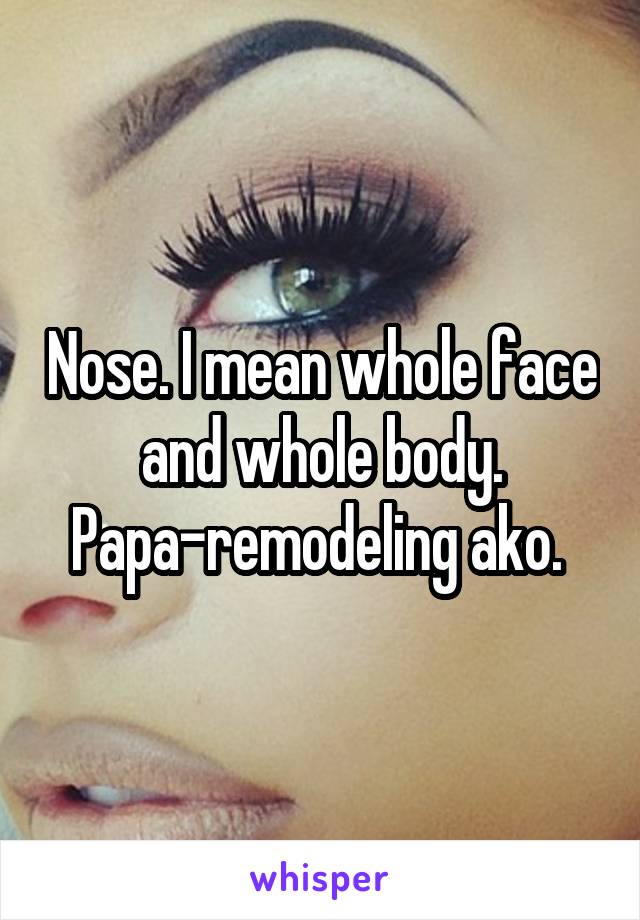 Nose I Mean Whole Face And Whole Body Papa Remodeling Ako 