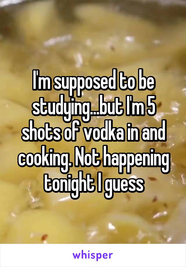 I'm supposed to be studying...but I'm 5 shots of vodka in and cooking. Not happening tonight I guess