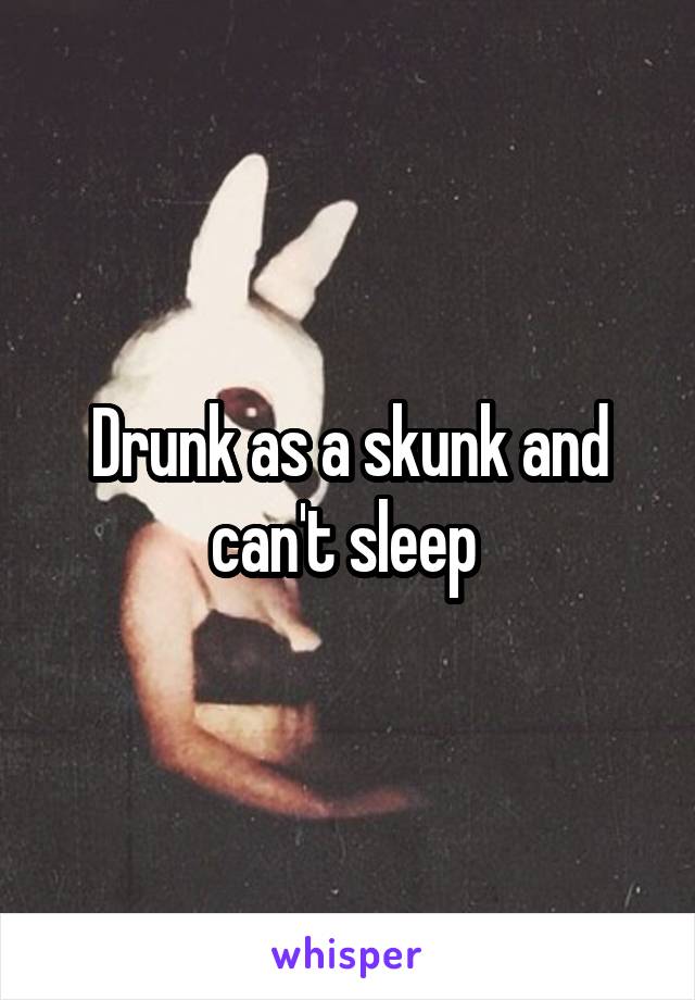 Drunk as a skunk and can't sleep 