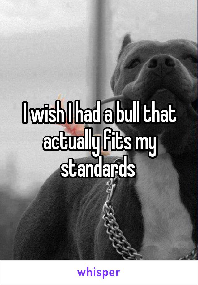 I wish I had a bull that actually fits my standards 