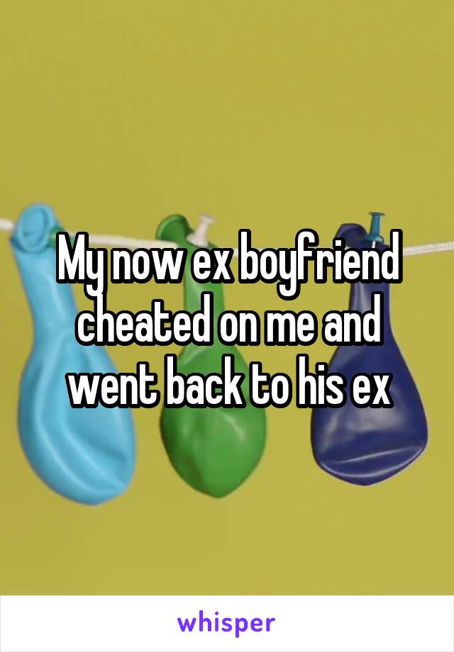 My now ex boyfriend cheated on me and went back to his ex