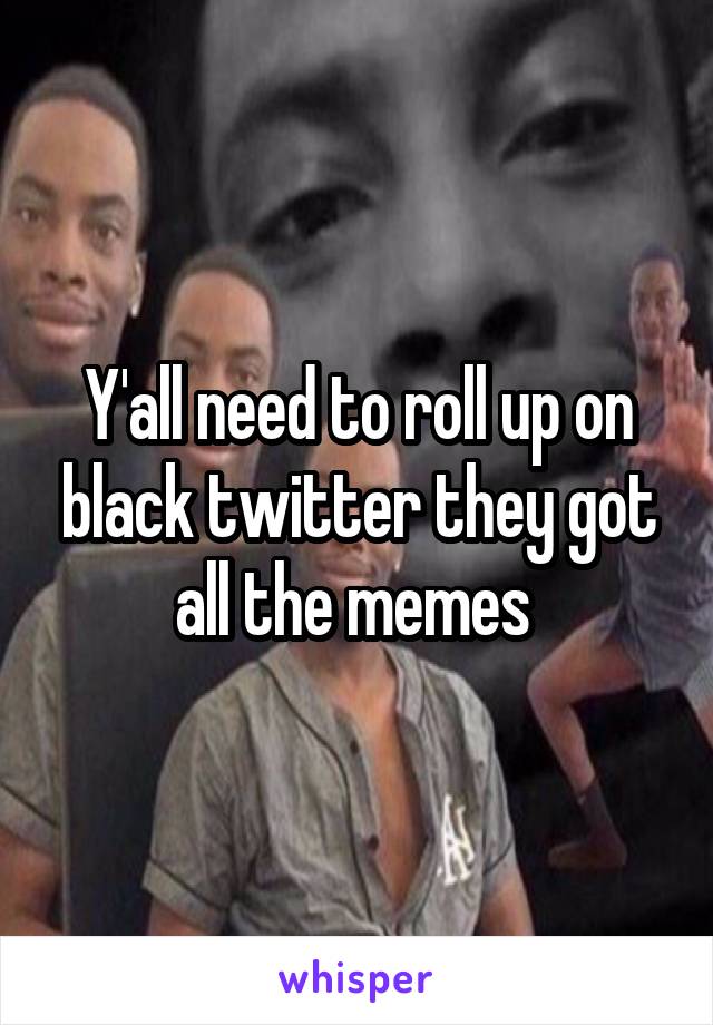 Y'all need to roll up on black twitter they got all the memes 