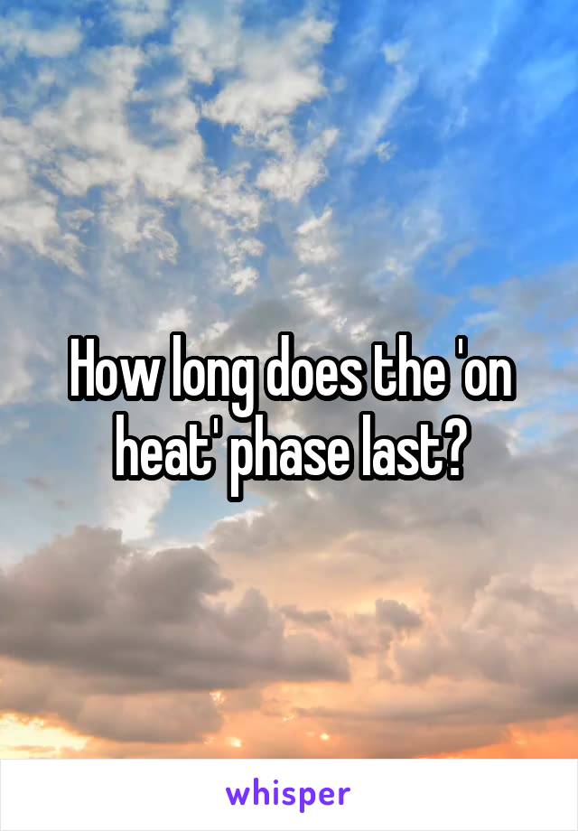 How long does the 'on heat' phase last?