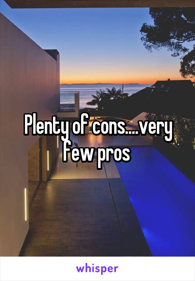 Plenty of cons....very few pros 