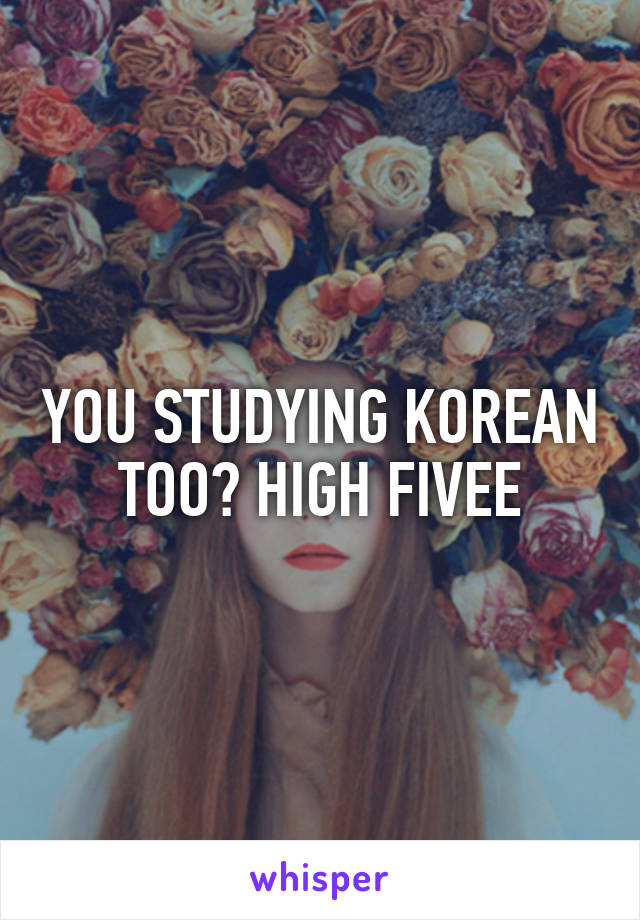 YOU STUDYING KOREAN TOO? HIGH FIVEE