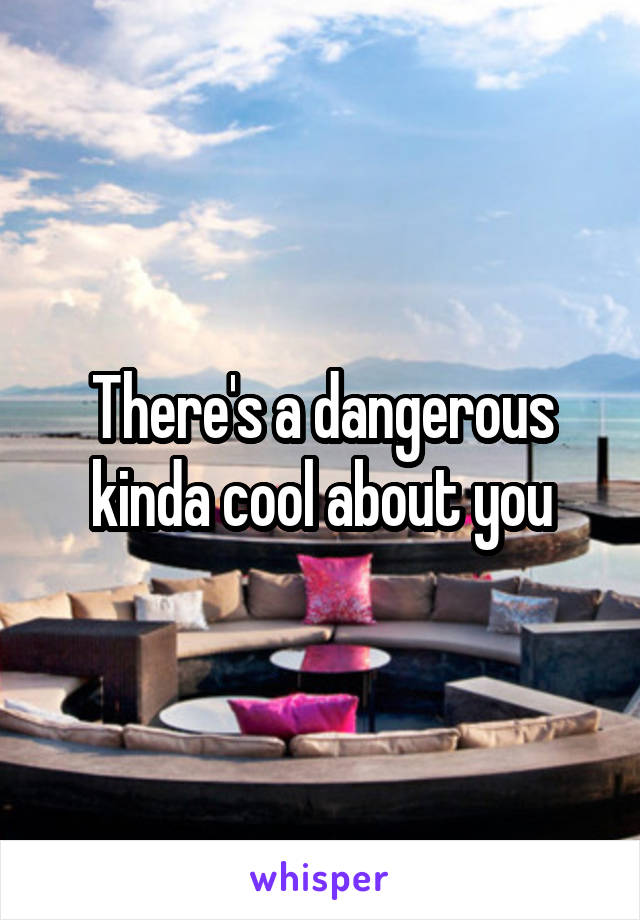 There's a dangerous kinda cool about you