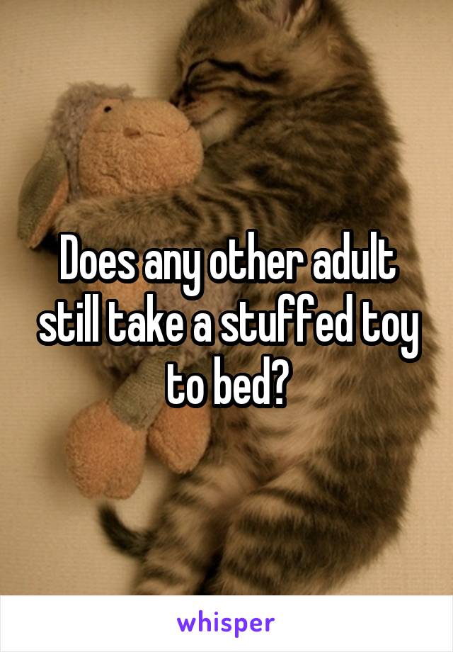 Does any other adult still take a stuffed toy to bed?