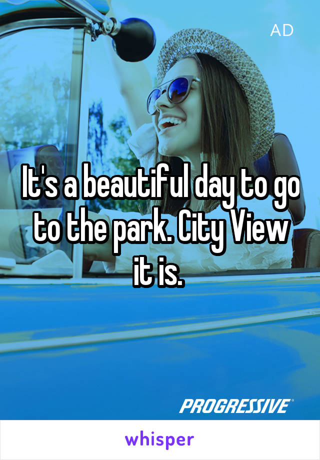 It's a beautiful day to go to the park. City View it is. 