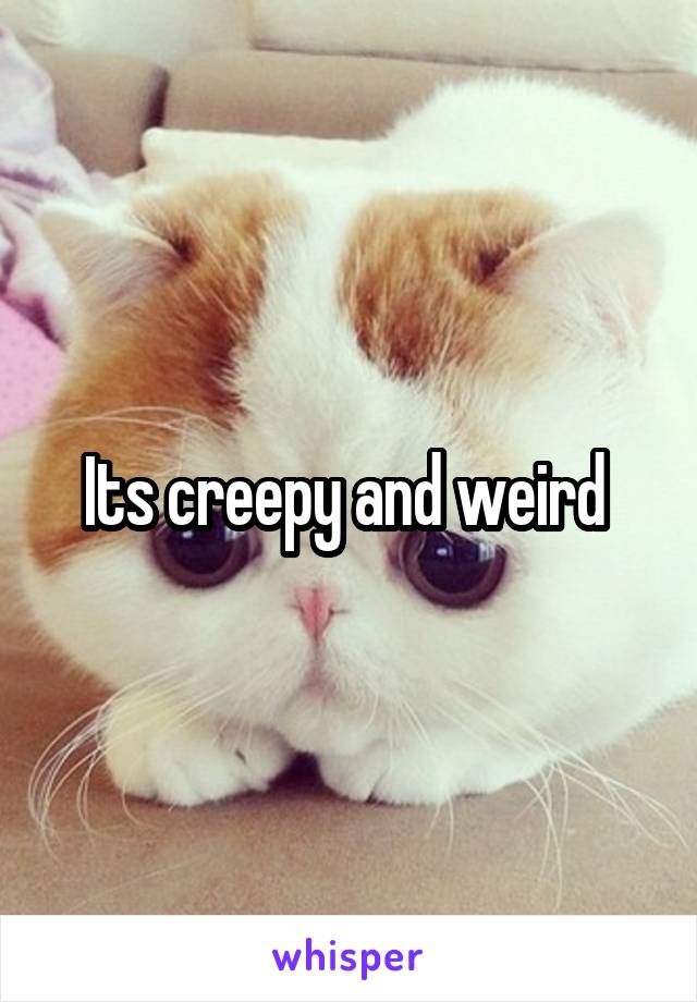 Its creepy and weird 