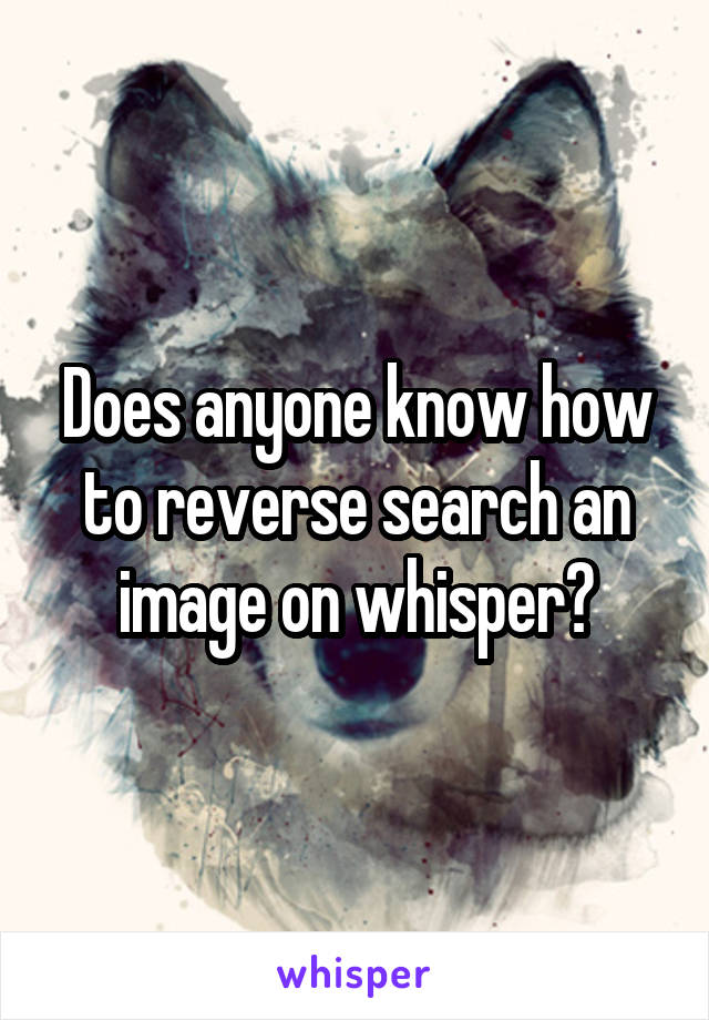 Does anyone know how to reverse search an image on whisper?