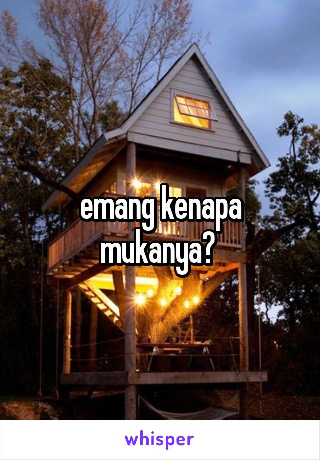 emang kenapa mukanya? 