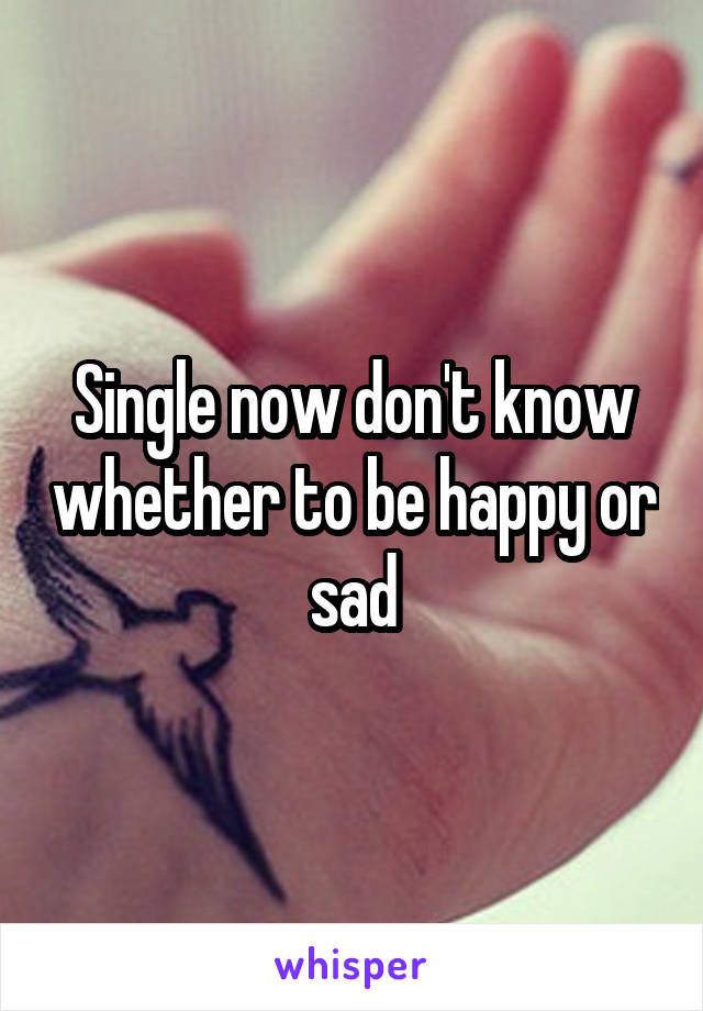 Single now don't know whether to be happy or sad