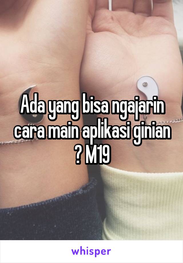 Ada yang bisa ngajarin cara main aplikasi ginian ? M19