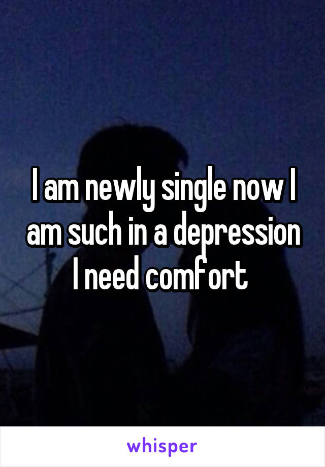 I am newly single now I am such in a depression I need comfort 