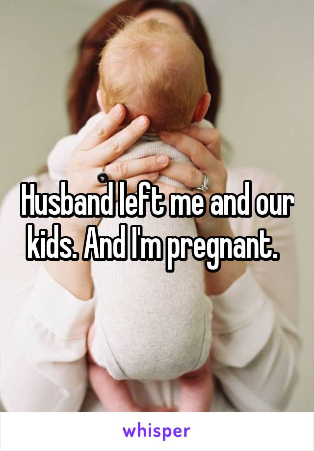 Husband left me and our kids. And I'm pregnant.  