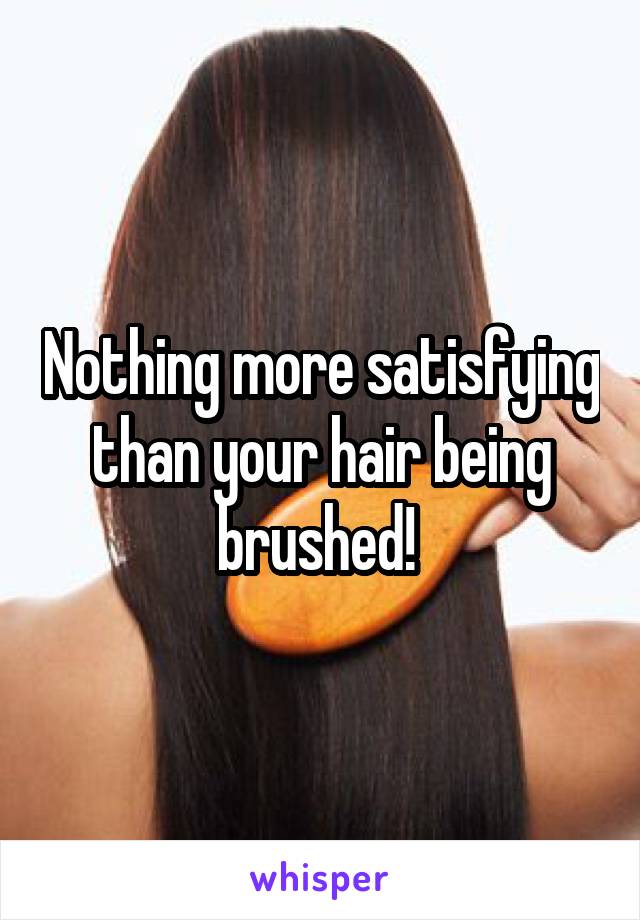 Nothing more satisfying than your hair being brushed! 