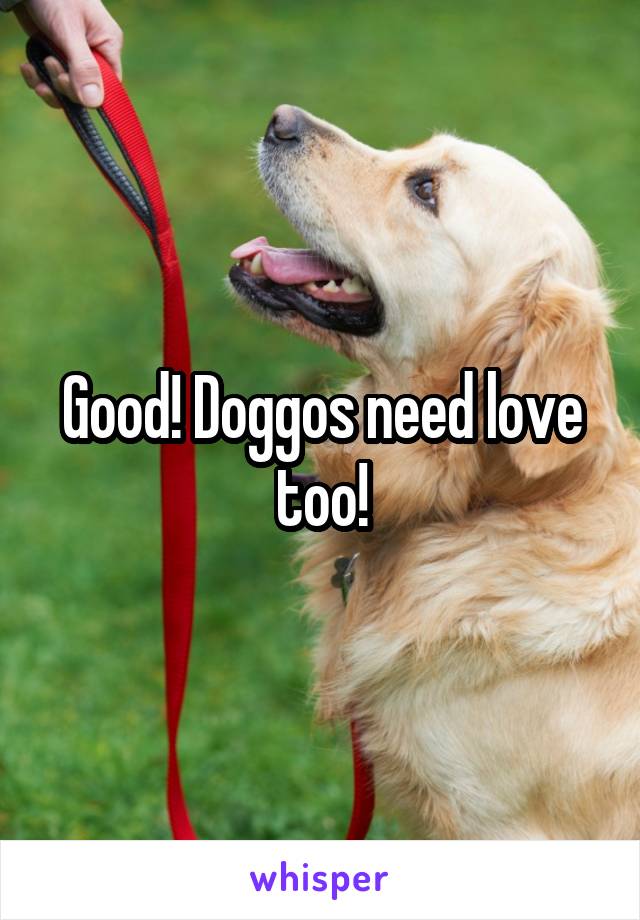 Good! Doggos need love too!