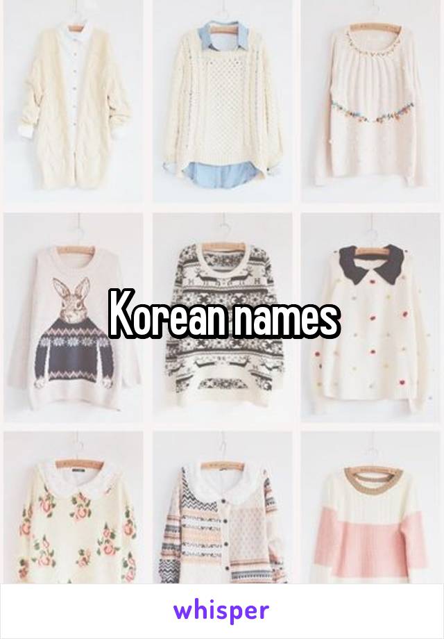 Korean names