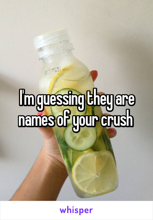 I'm guessing they are names of your crush 