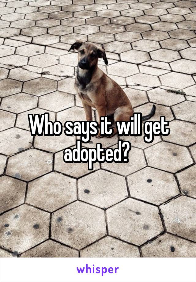 Who says it will get adopted? 