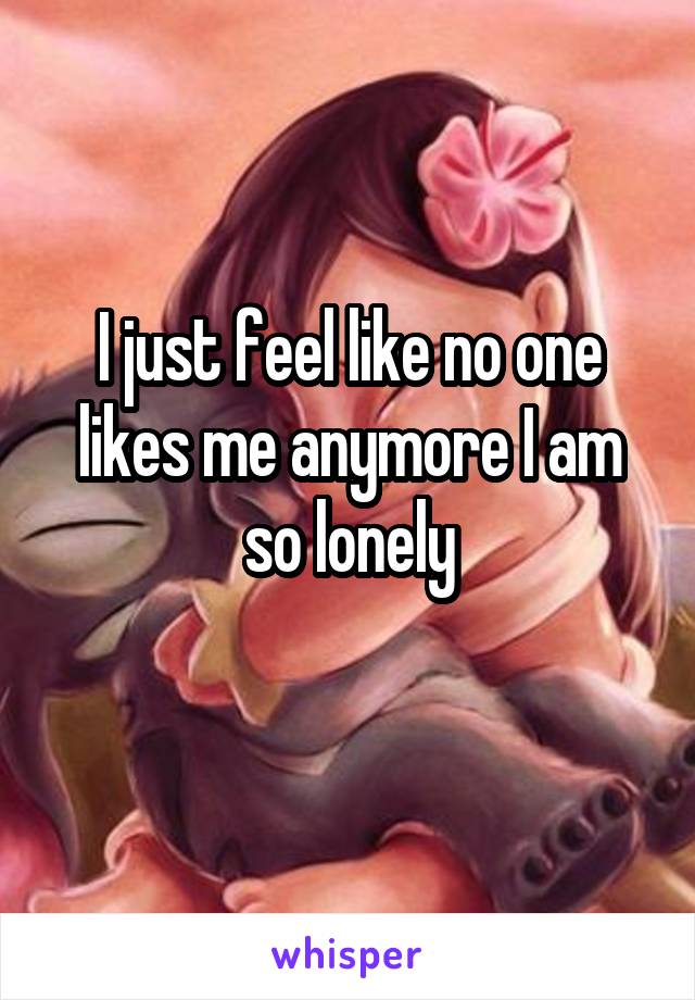 I just feel like no one likes me anymore I am so lonely
