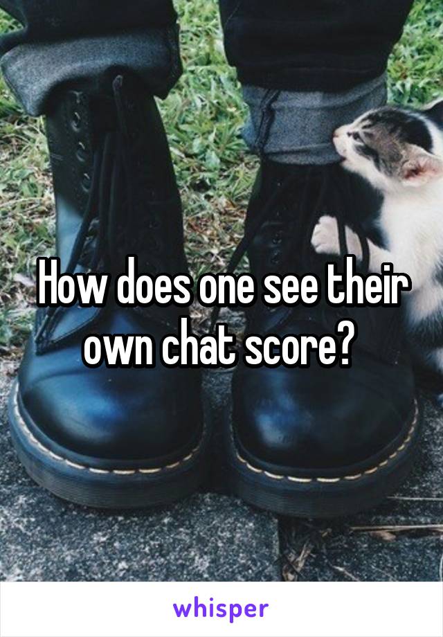 How does one see their own chat score? 