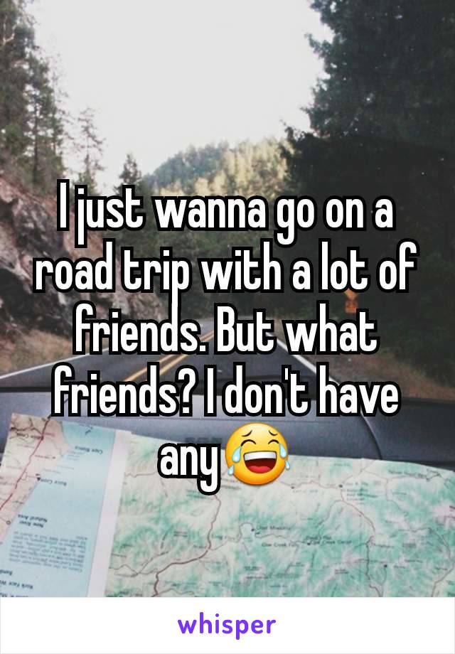 I just wanna go on a road trip with a lot of friends. But what friends? I don't have any😂