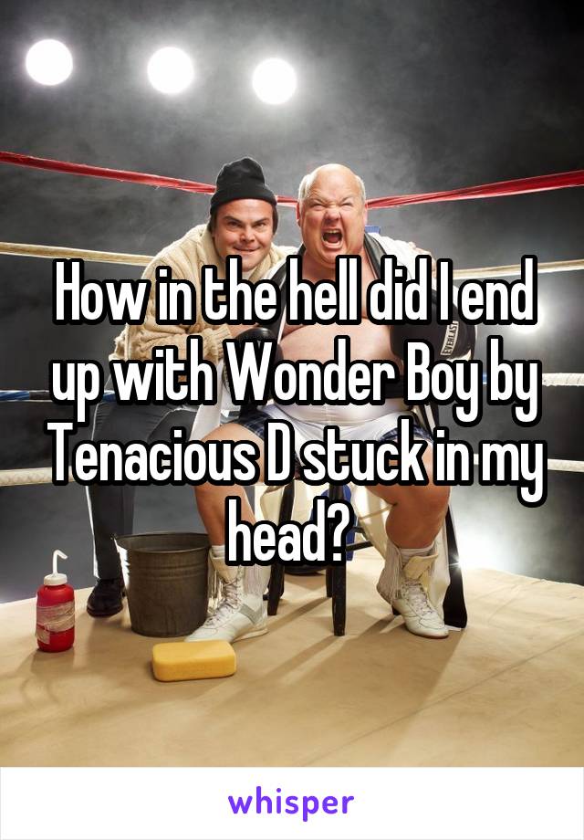  How in the hell did I end up with Wonder Boy by Tenacious D stuck in my head? 