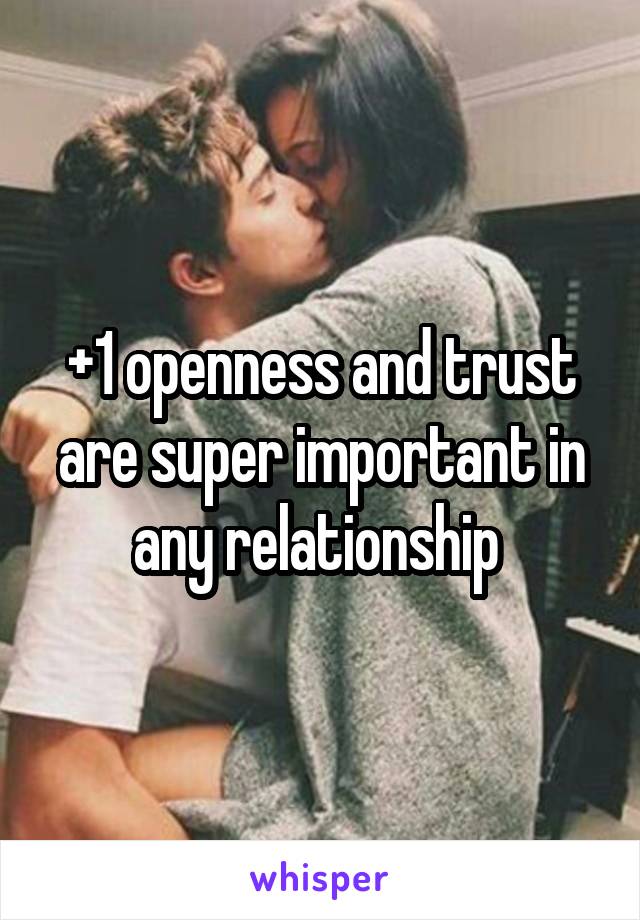 +1 openness and trust are super important in any relationship 