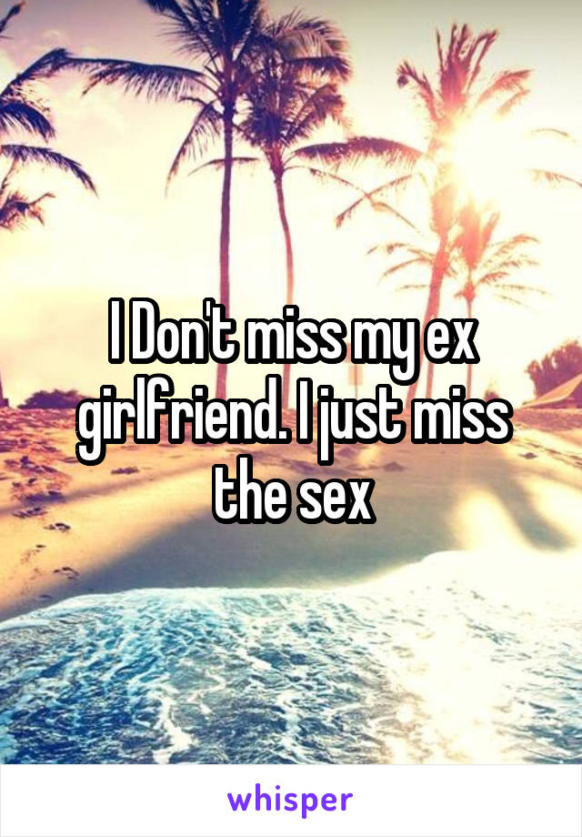 I Don't miss my ex girlfriend. I just miss the sex