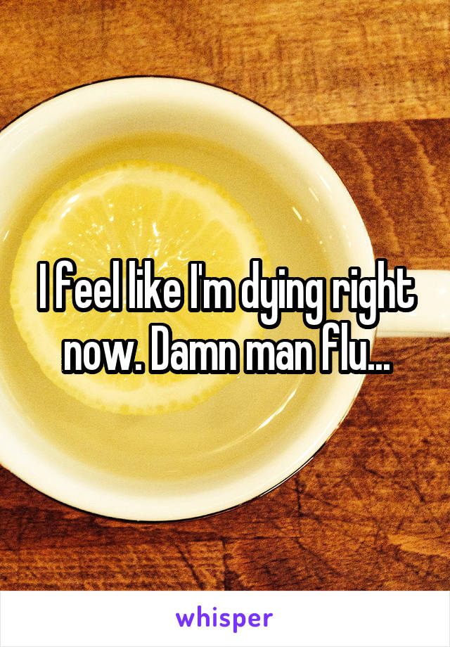 I feel like I'm dying right now. Damn man flu...